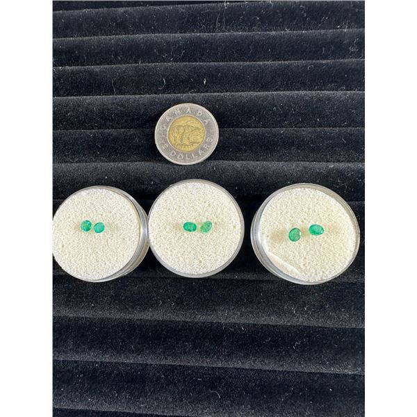 Trio of Emerald Gemstone Pairs   Oval Cut Sets
