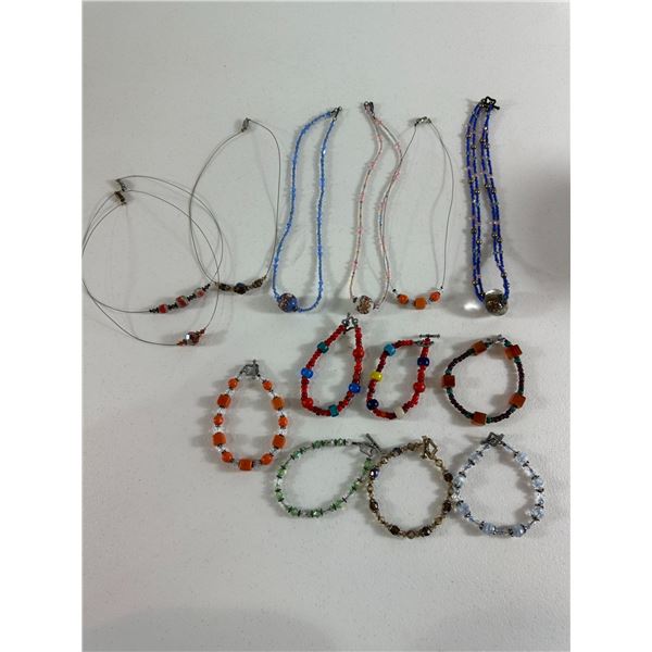 Lot of Handmade Beaded Jewelry   Necklaces and Bracelets