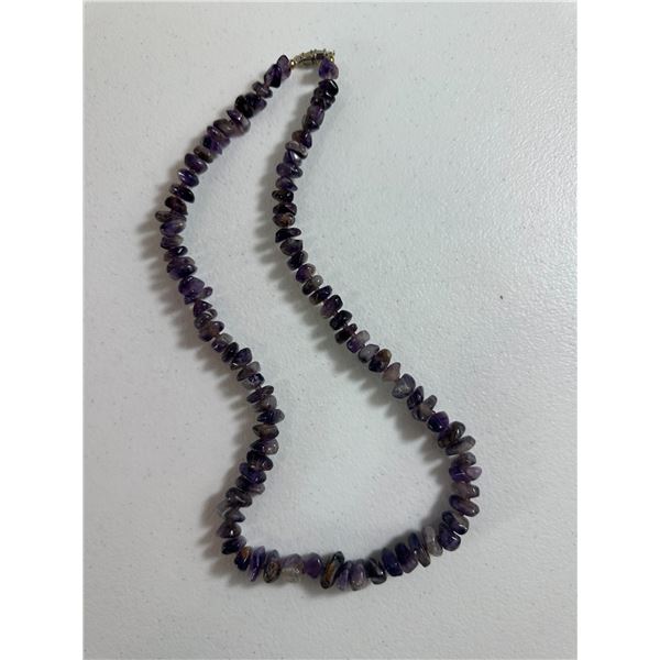 Natural Amethyst Chip Bead Necklace