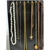 Image 1 : Lot of 8 Vintage Necklaces – Gold & Pearl Mix with Pinocchio and Apple Charms