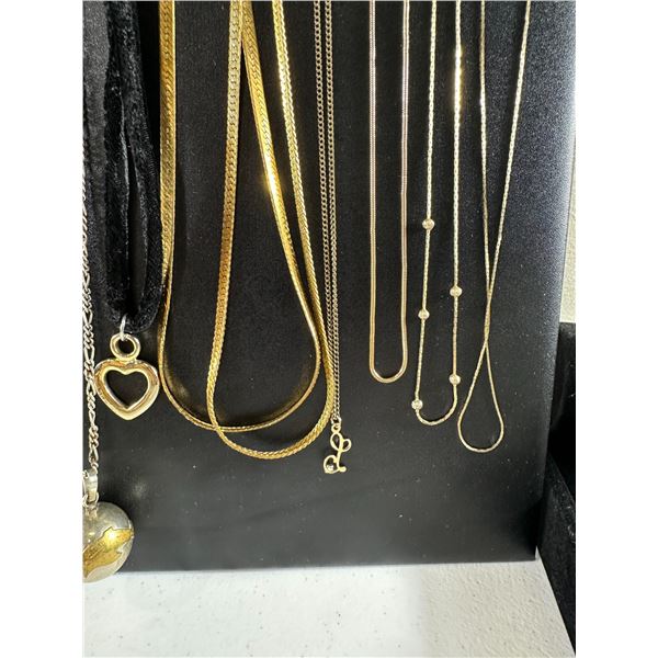 Lot of 8 Vintage & Modern Necklaces – Gold & Silver Tones with Charms
