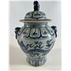 Image 7 : Blue and White Asian Ceramic Jar with Dragon Motif, possible Dragon & Foo Dog Ginger Jar