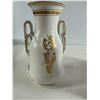 Image 4 : Assorted Decorative Ceramics   Floral Vase, Blue Clock, Couple Figurine & Ribbed Glass Jar