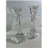 Image 2 : Frosted Art Glass Vase with Classical Figures & Pair of Crystal Candlesticks