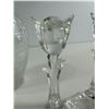 Image 3 : Frosted Art Glass Vase with Classical Figures & Pair of Crystal Candlesticks
