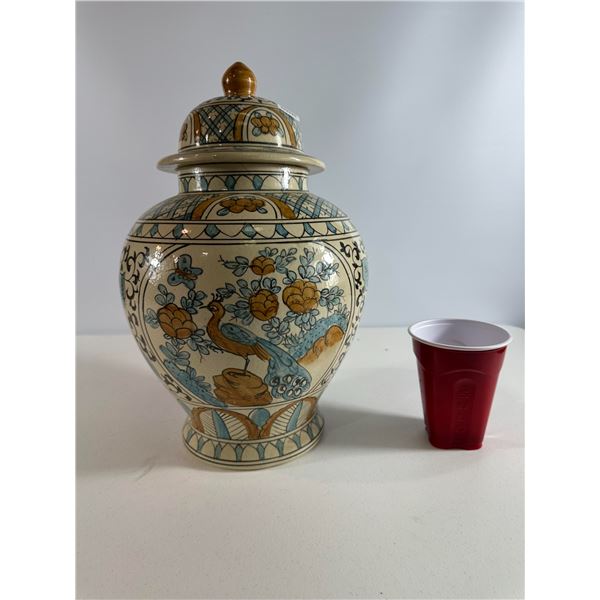 Japanese Hand 'Painted Bird & Blossom Vase   Gilt Highlights