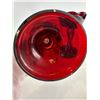 Image 2 : Pair of Ruby Glass Lustres with Prisms, Matching Bud Vase & Harlequin Puppet