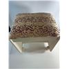 Image 3 : Vintage Cream Painted Vanity Stool with Patterned Cushion