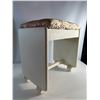Image 5 : Vintage Cream Painted Vanity Stool with Patterned Cushion