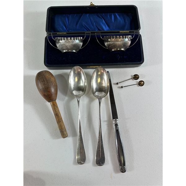Assorted Silver Utensils with Wooden kitchen tool – 7 Pieces