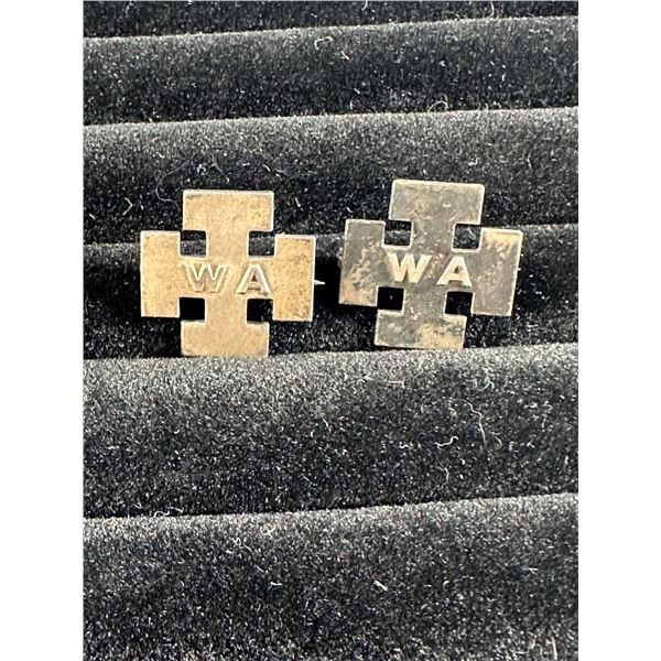 Vintage WWII Womens WA War Auxiliary Birks Cross Sterling Marked Pinback