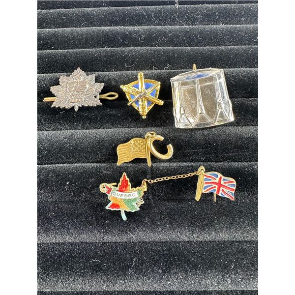 Lot of Vintage Canadian & Military Themed Pins and Charms