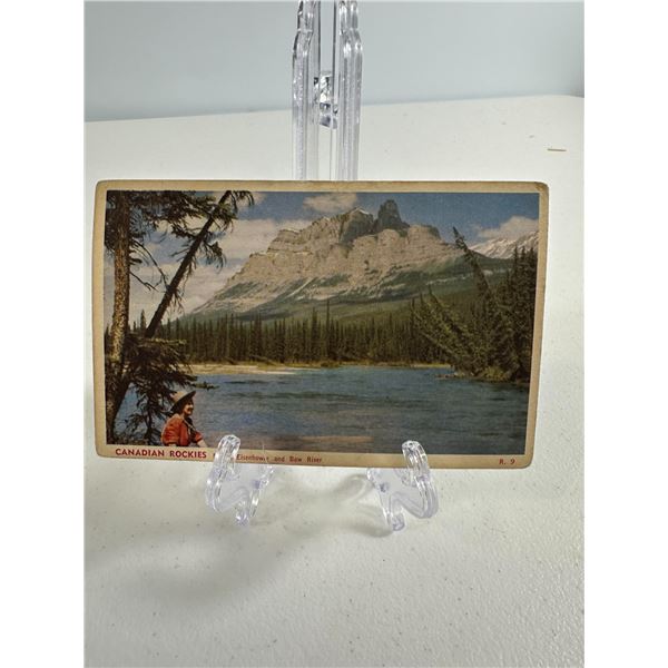 Antique Postcard   Mt. Eisenhower and Bow River, Canadian Rockies
