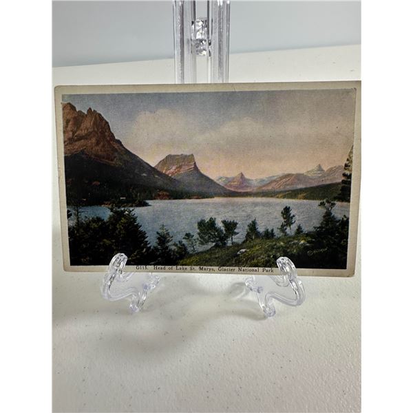 Antique Postcard   Head of Lake St. Mary's, Glacier National Park (G115)