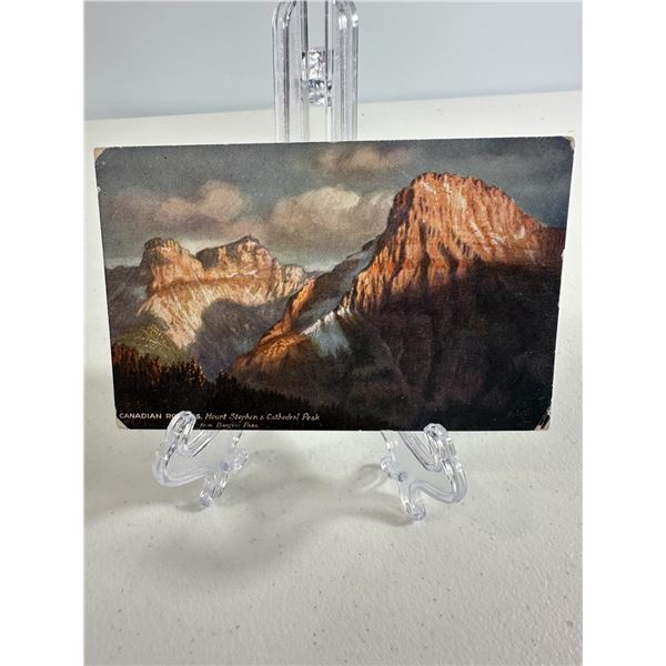 Antique Postcard   Mount Stephen & Cathedral Peak, Canadian Rockies