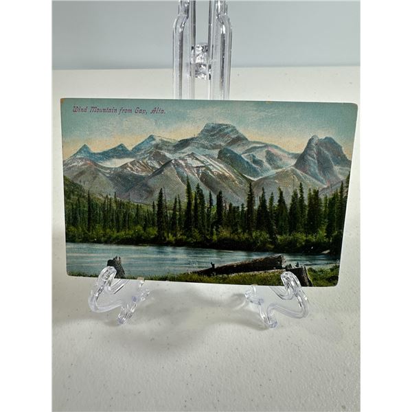 Antique Postcard   Wind Mountain from Canmore, Alberta