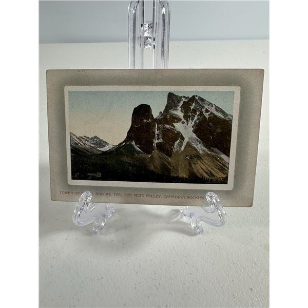Antique Postcard   Tower of Babel and Mt. Fay, Ten Peak Valley, Canadian Rockies