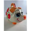 Image 1 : Vintage Hand-Painted Mexican Piggy Bank with Coins inside