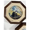 Image 2 : Set of Three Framed Train Prints - Steam Locomotive Scenes