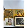 Image 1 : Lot of Framed Artwork - Vintage Prints and Embroidery