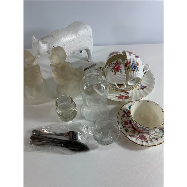 Lot of China and Decorative Glass - Includes Royal Albert Pieces
