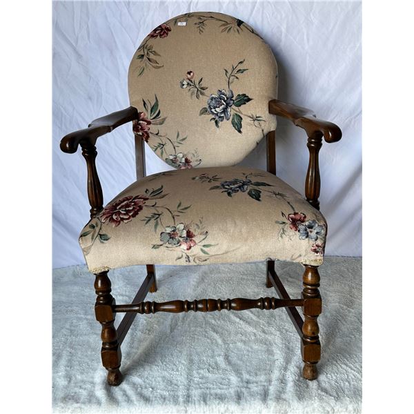 Vintage Floral Upholstered Accent Chair