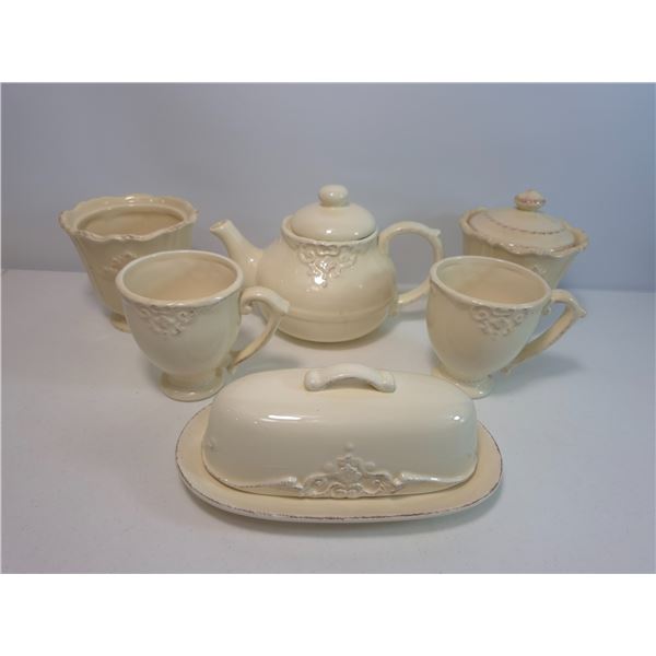 Cream Stoneware Serving & Tableware Lot
