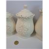 Image 4 : Vintage Cream Ceramic Canister and Pitcher Lot