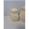 Image 6 : Vintage Cream Ceramic Canister and Pitcher Lot