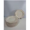 Image 3 : Set of Embossed Cream Ceramic Dinner Plates