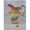 Image 7 : Peach Floral Pitcher with Oil Lamp and Decorative Plate