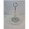 Image 5 : Cut Glass Stemware and Tiered Serving Tray Lot
