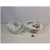 Image 1 : Floral Porcelain Serving Dishes with Gold Trim