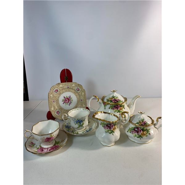 Assorted Vintage Floral Tea Set & Cups