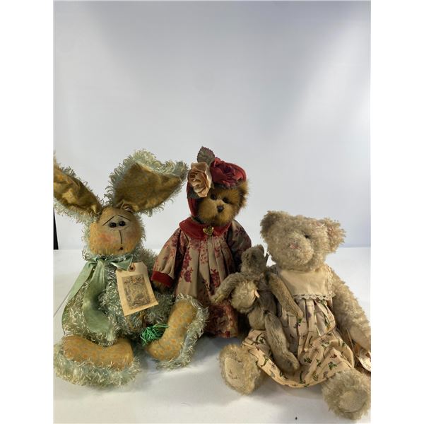 Group of Artist Teddy Bears and Bunny