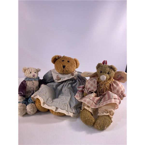 Group of Three Dressed Bears and Rabbit