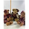 Image 1 : Set of Three Plaid Dressed Teddy Bears