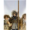 Image 6 : Trio of Porcelain Dolls with Accessories