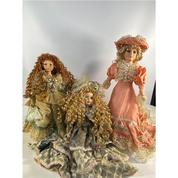 Collection of Large Porcelain Display Dolls