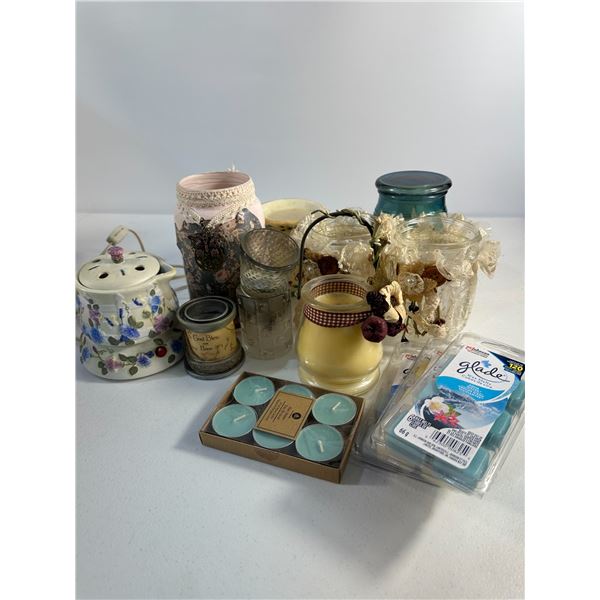 Mixed Candle and Jar Lot with Wax Warmers