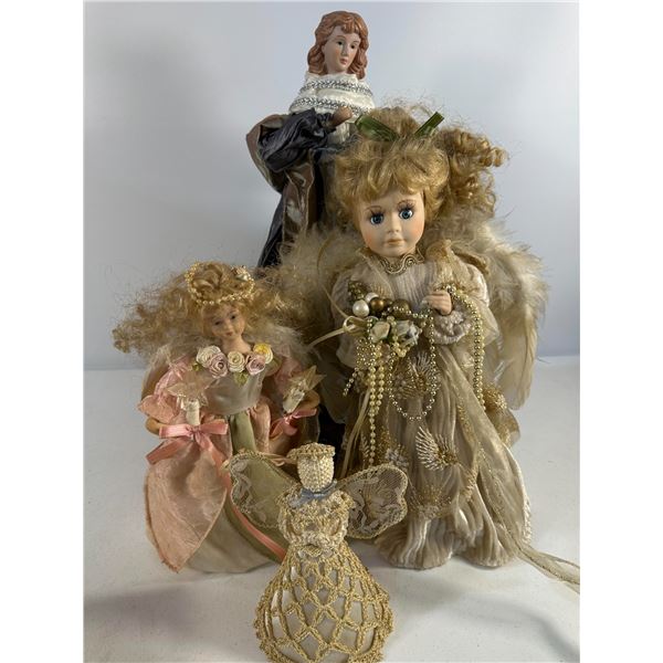 Collection of Angel Figurines with Porcelain Faces