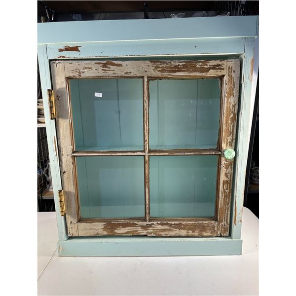 Vintage Wall Cabinet with Window-Style Door
