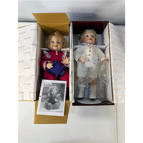 Ashton-Drake Dolls  Smiling Girl and Boy in White Suit