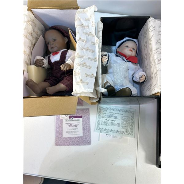 Ashton-Drake 'David' and 'Matthew' Porcelain Baby Dolls by Yolanda Bello