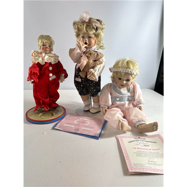 Edwin M. Knowles & Ashton-Drake Porcelain Dolls (Set of 3) with COAs