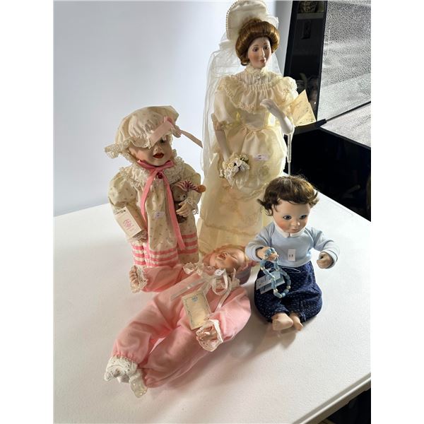 Porcelain Dolls by Ellen H. Williams, Ashton-Drake & Edwin M. Knowles (Set of 4)