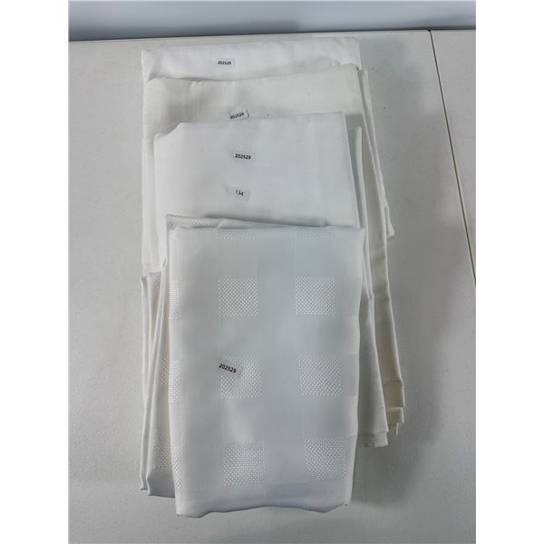 White Damask and Cotton Tablecloths (Set of 3)