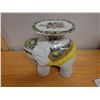 Image 2 : Ceramic Elephant Plant Stand w/ Maker's Tag 16" x 14"H