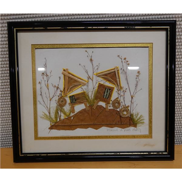 Kalinga ng Ama Shelter for Children Artwork by Manud 10 Years Old w/ Info, Framed 13" x 12"