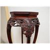 Image 7 : Carved Wooden Octagon Shaped Table w/ Stone Top 12" Dia, 36"H
